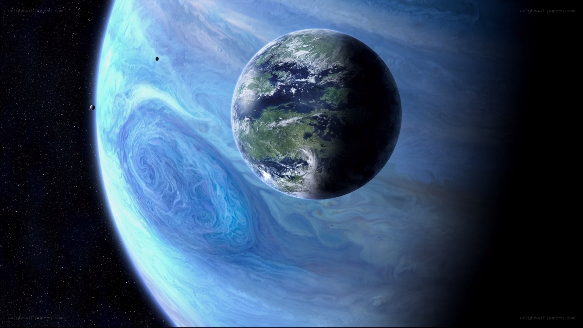 Earth orbiting a gas giant