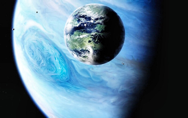 Earth orbiting a gas giant