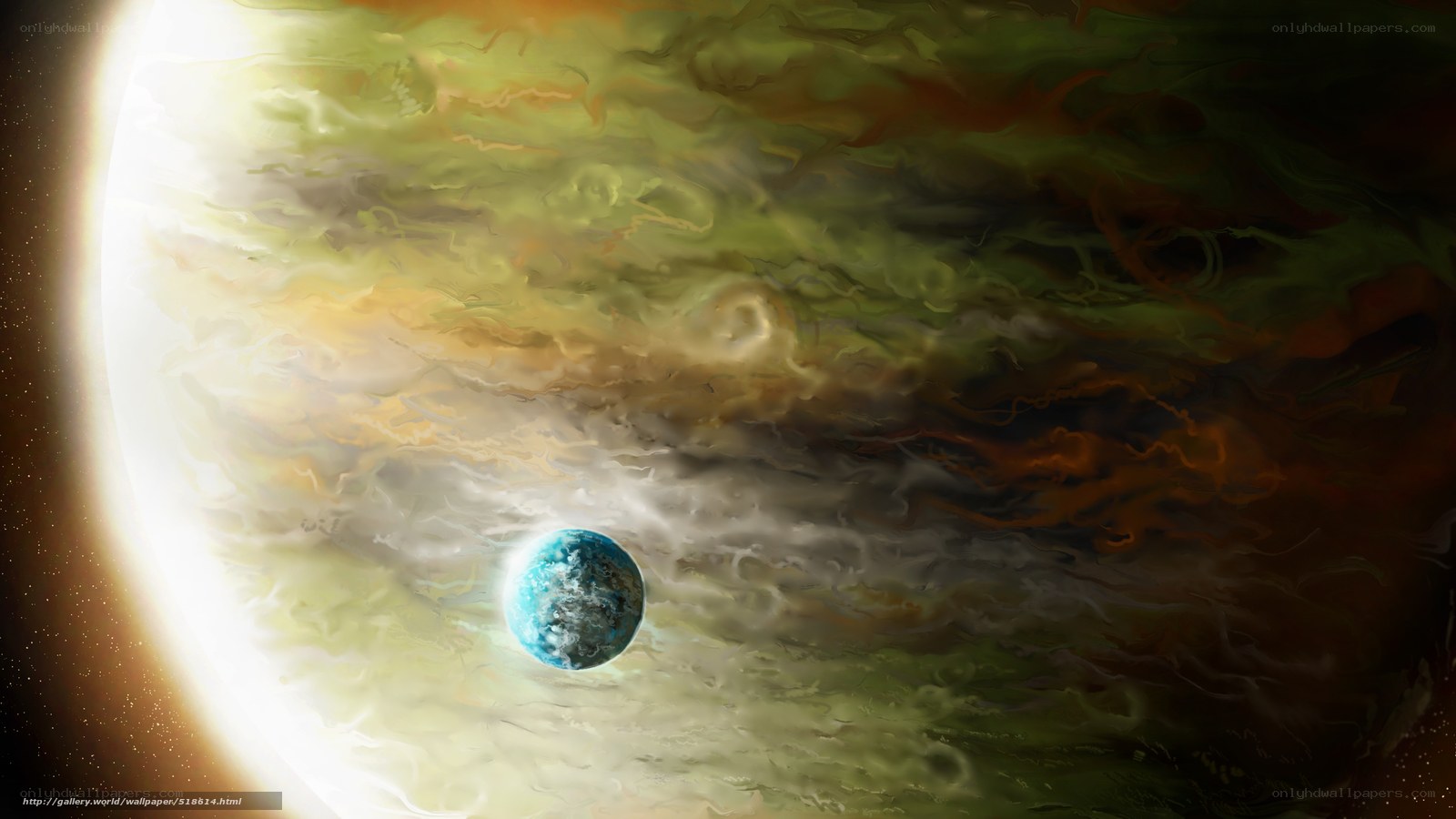 Earth orbiting a gas giant
