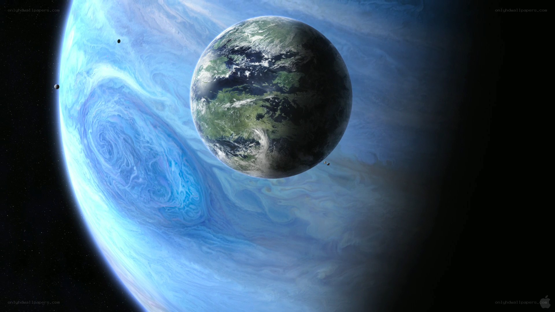 Earth orbiting gas giant
