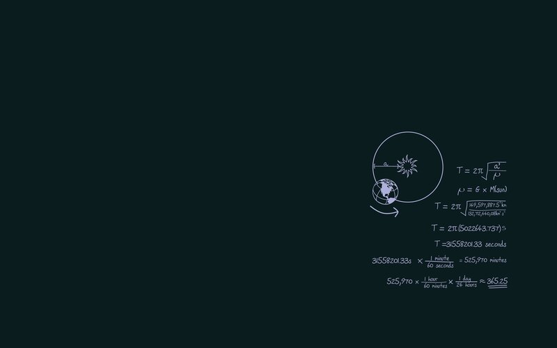 Earth Orbiting the Sun — Black