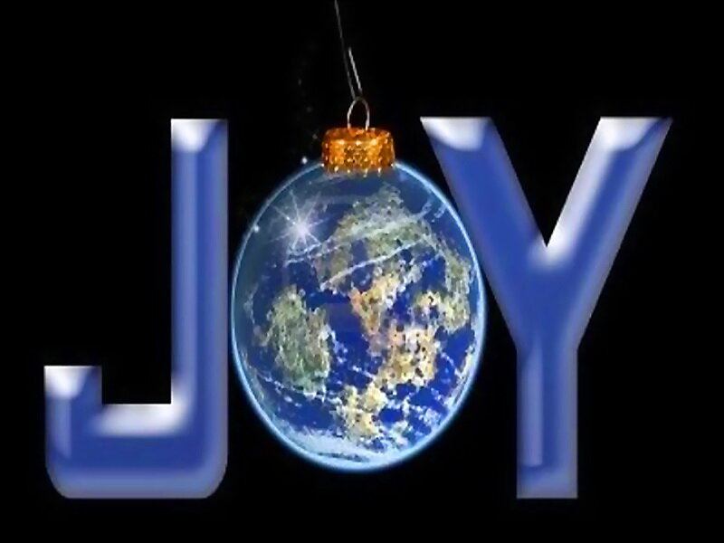 Earth Ornament in Joy Text