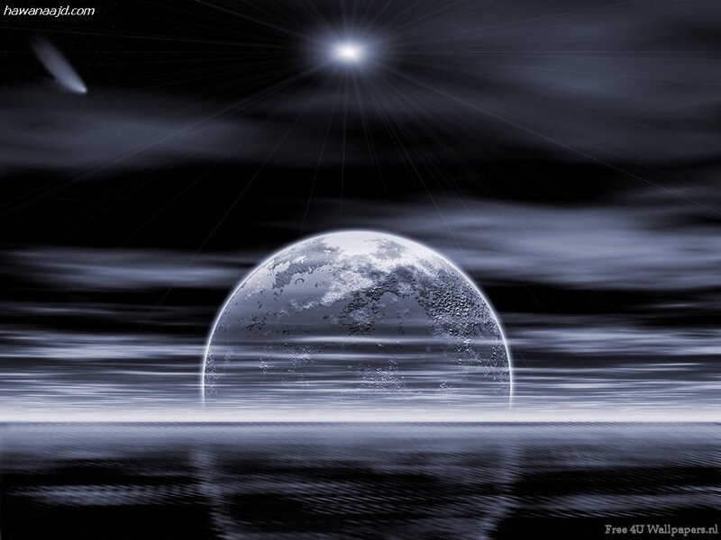 Earth over the ocean at night