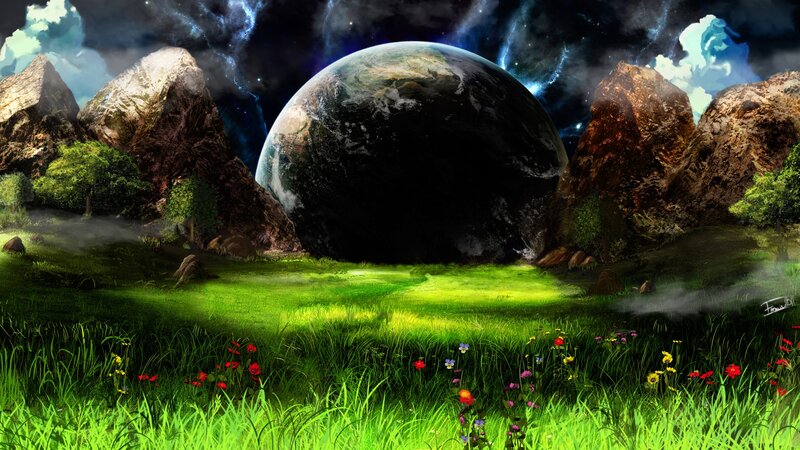 Earth Planet in Landscape