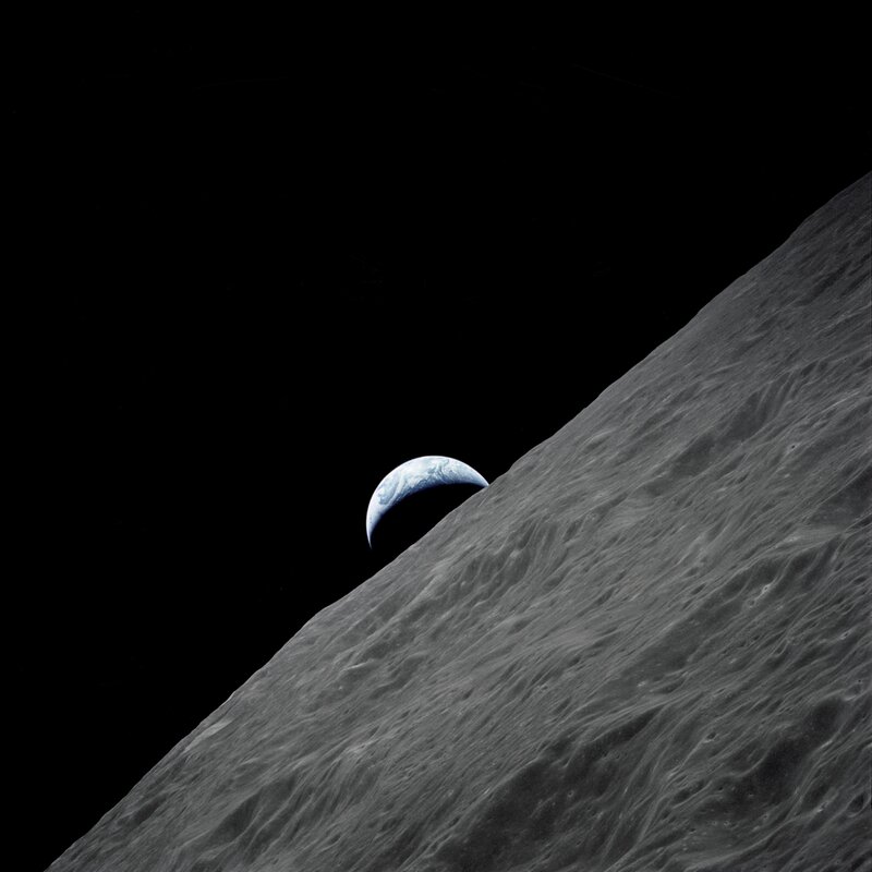 Earth Rising over Moon — Dramatic