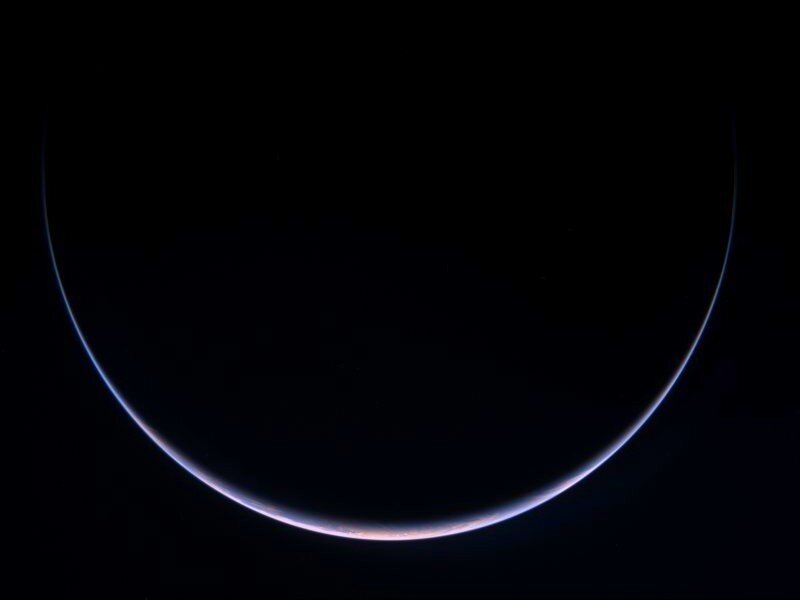 Earth's curved horizon from space