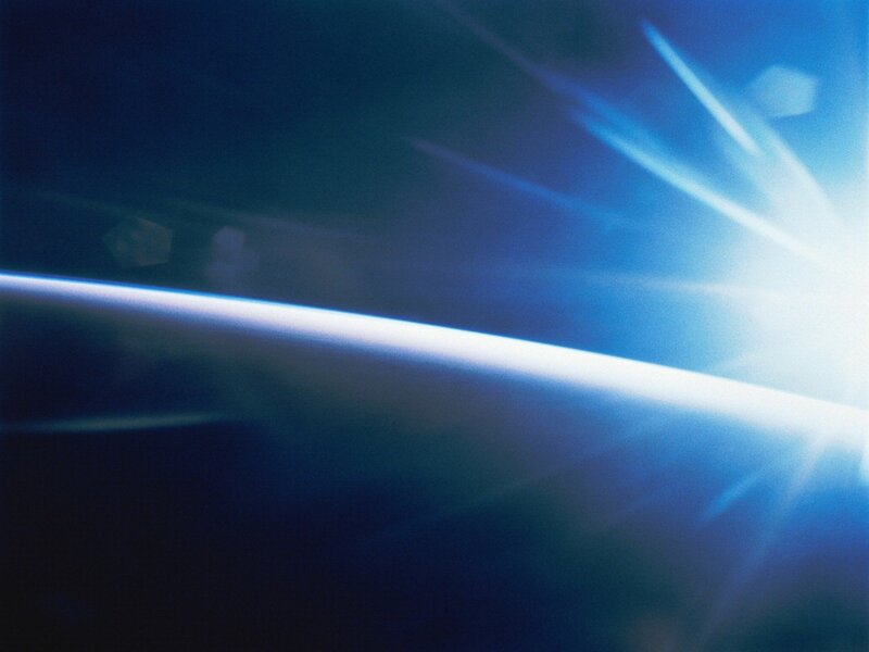 Earth's Horizon from Space — Blue, Dramatic, Photograph