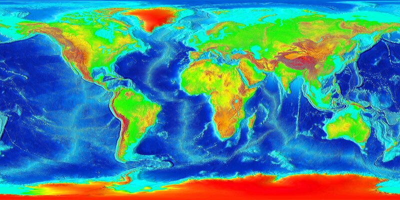 Earth's topography map