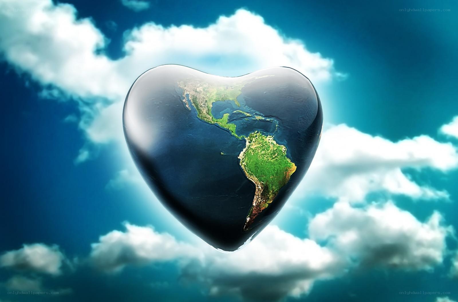 Earth shaped like a heart