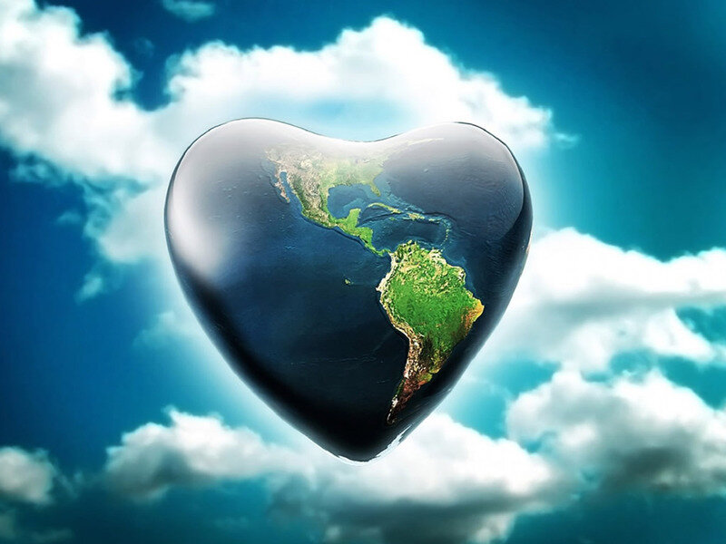 Earth shaped like a heart