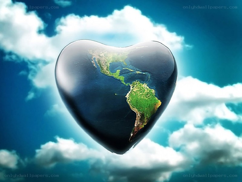 Earth shaped like a heart