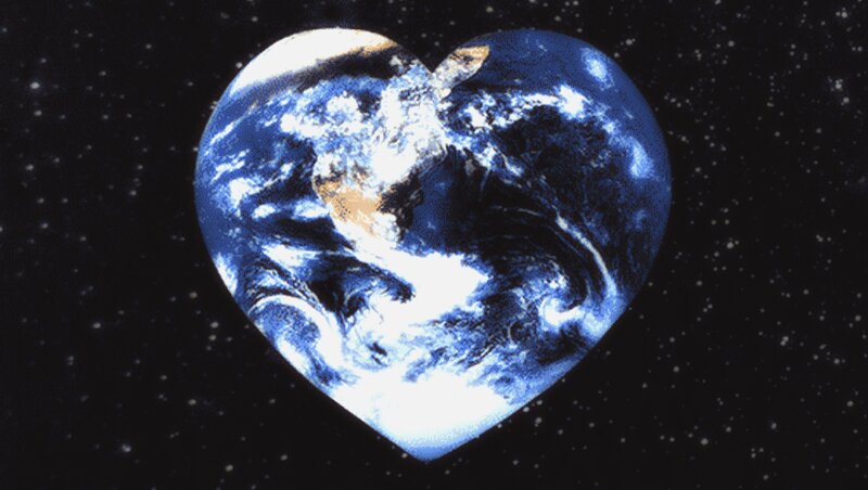 Earth Shaped Like a Heart — Blue, Serene