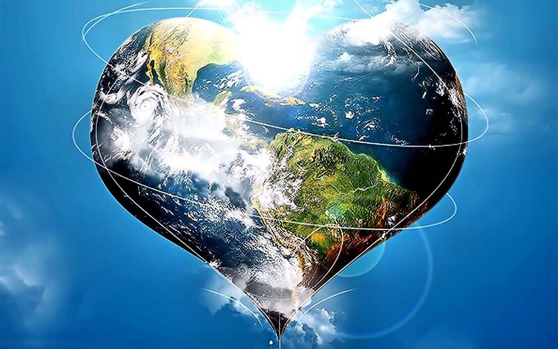 Earth Shaped Like a Heart — Blue