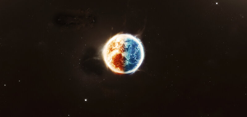 Earth Split into Fire and Ice