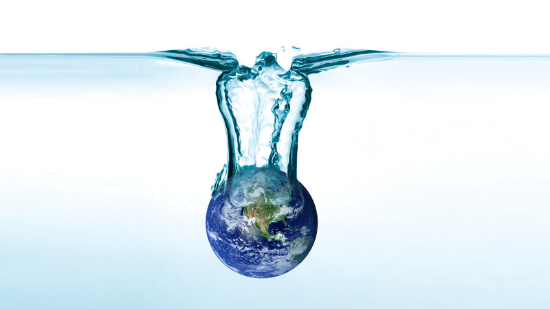 Earth Submerged in Water
