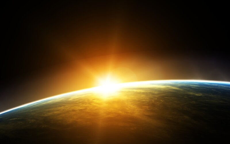 Earth sunrise from space