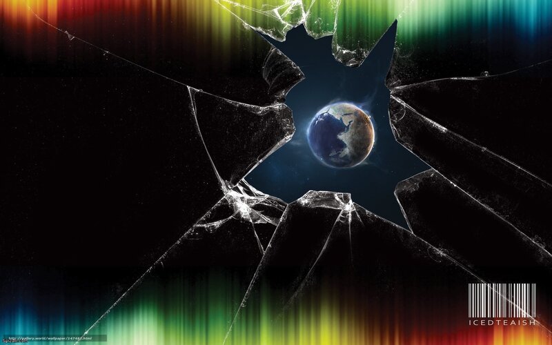 Earth through shattered glass