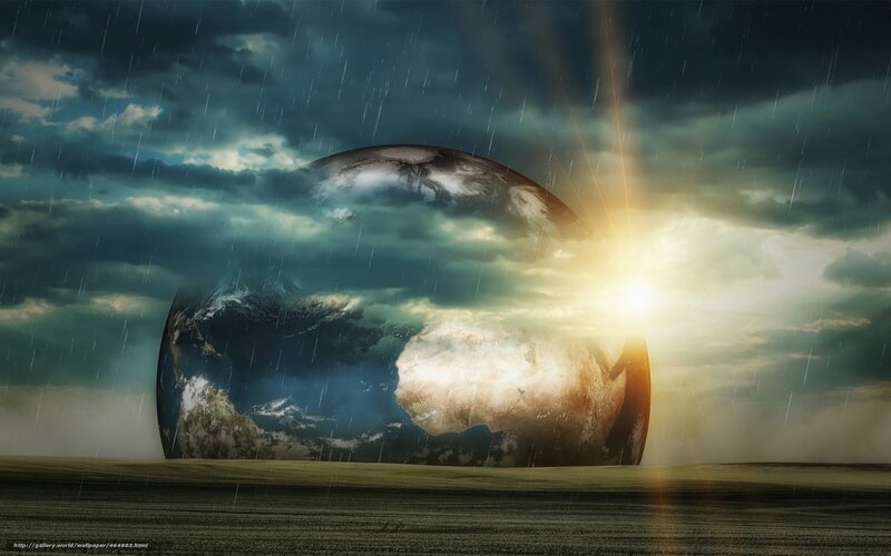 Earth under stormy sky