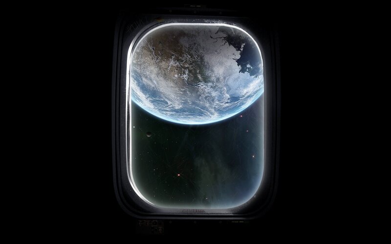 Earth Viewed from Spacecraft — Black