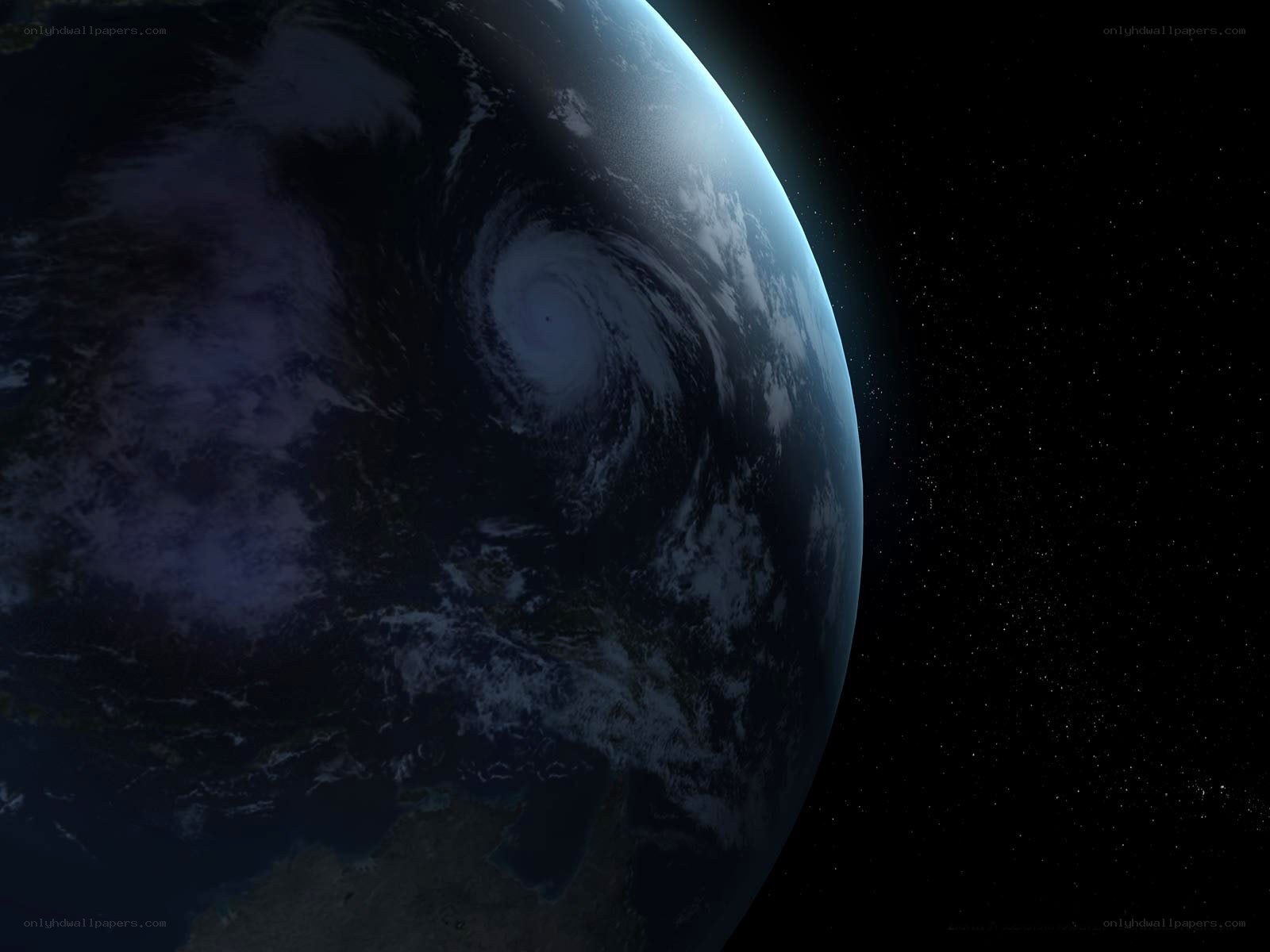 Earth with a hurricane