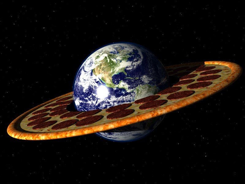 Earth with a pizza ring