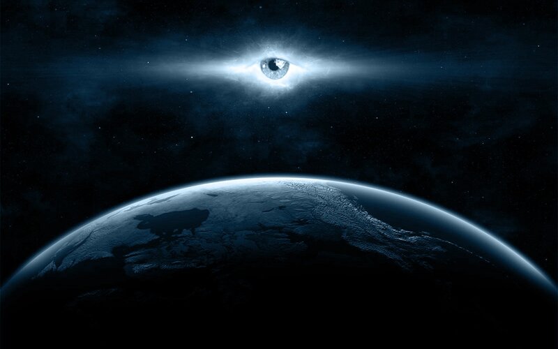Earth with an eye in space