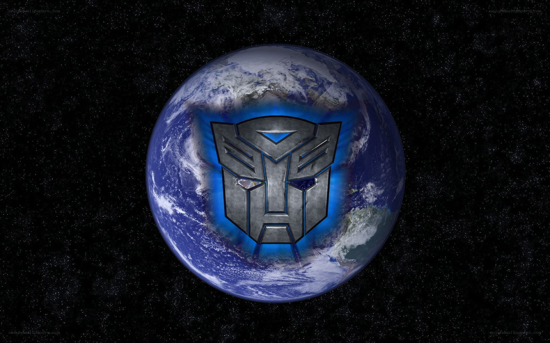 Earth with Autobot symbol
