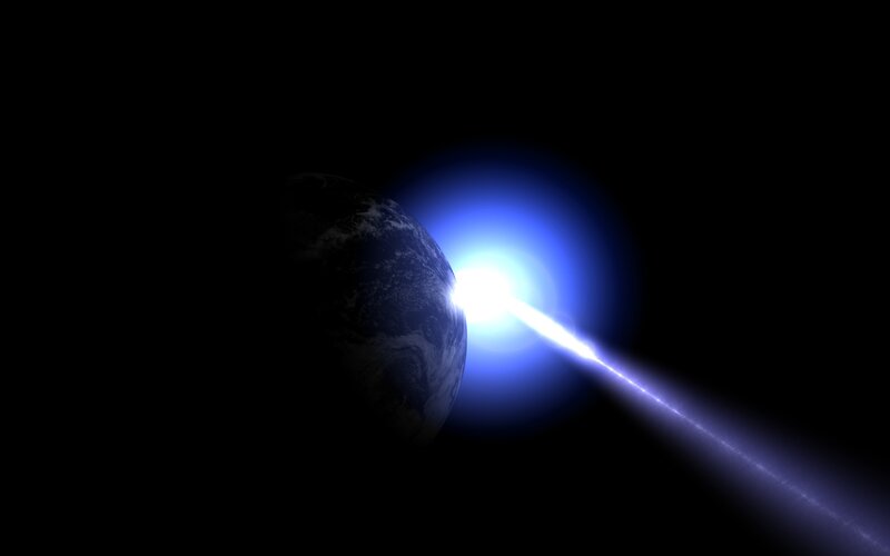 Earth with Blue Beam