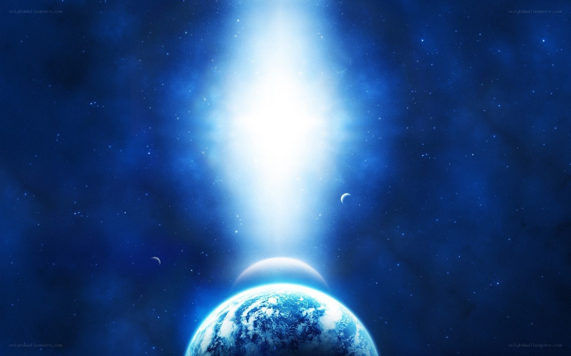Earth with celestial light
