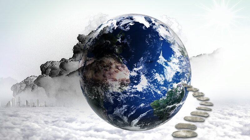 Earth with City Explosion
