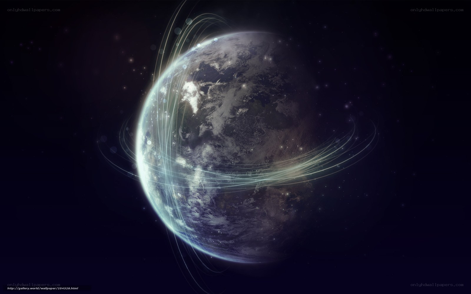 Earth with digital network