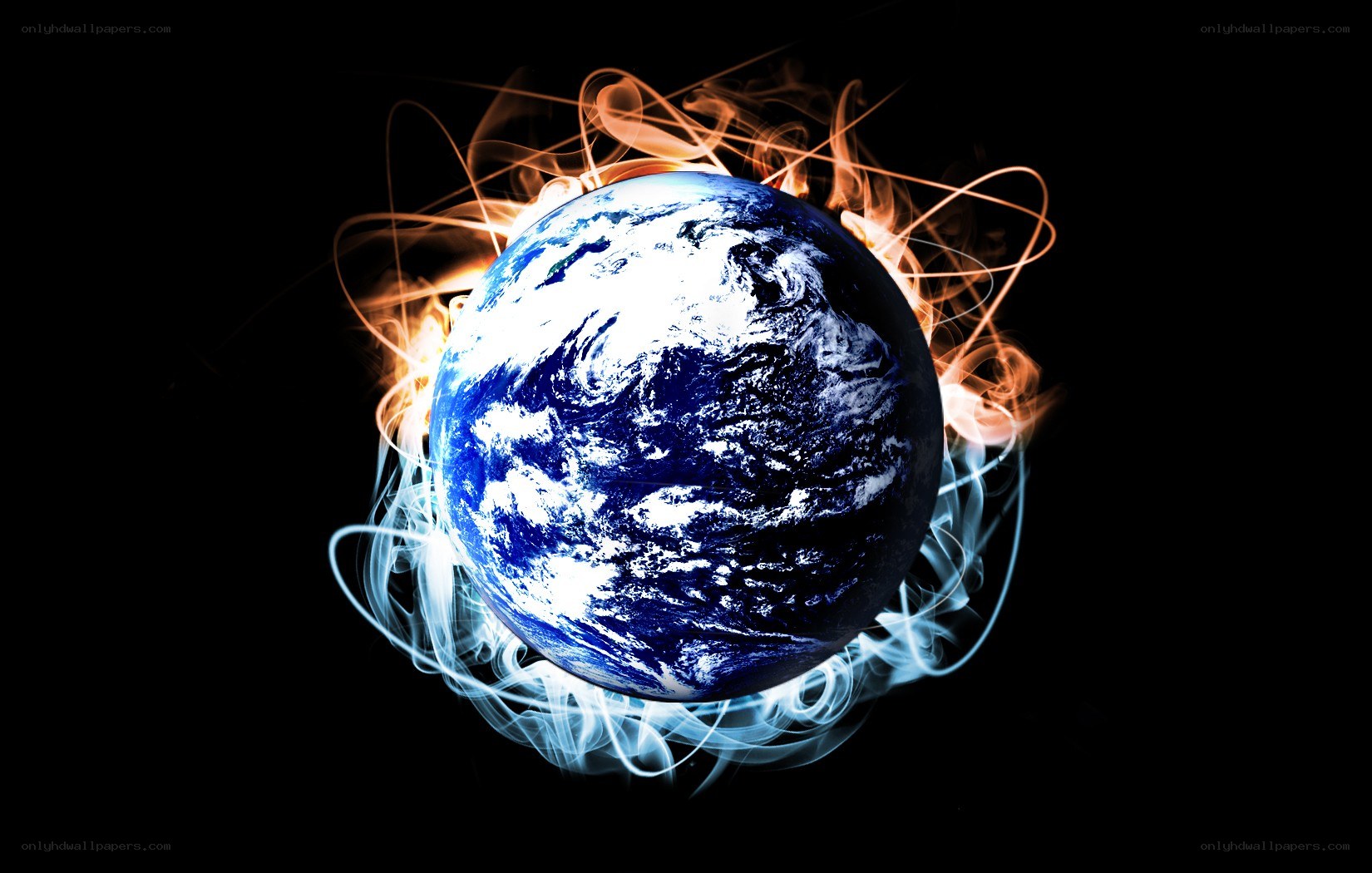 Earth with energy rings