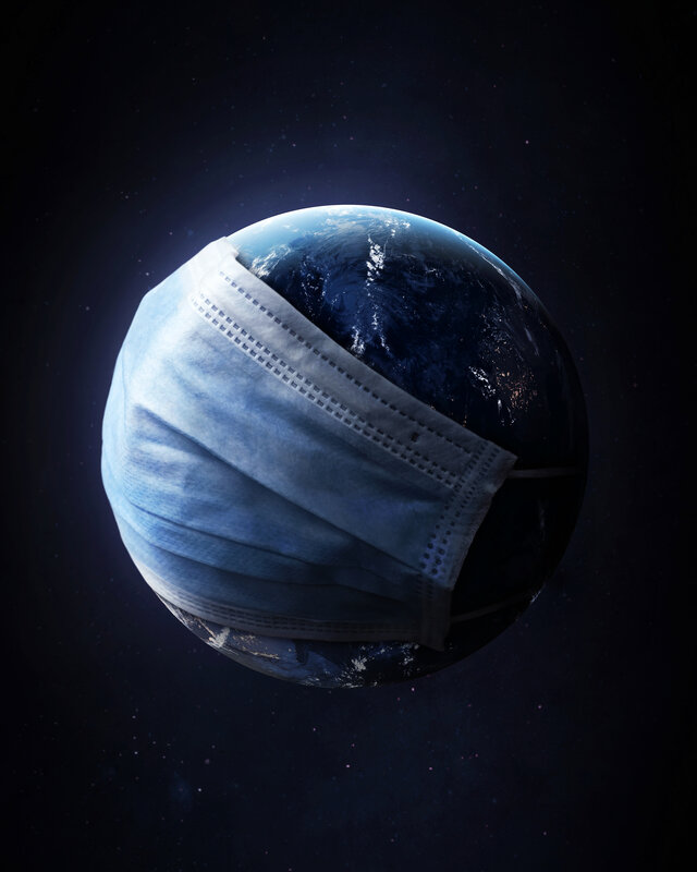Earth with Face Mask