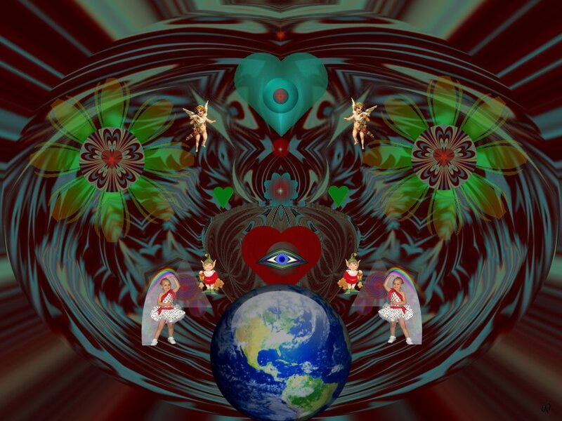 Earth with Fantasy Figures