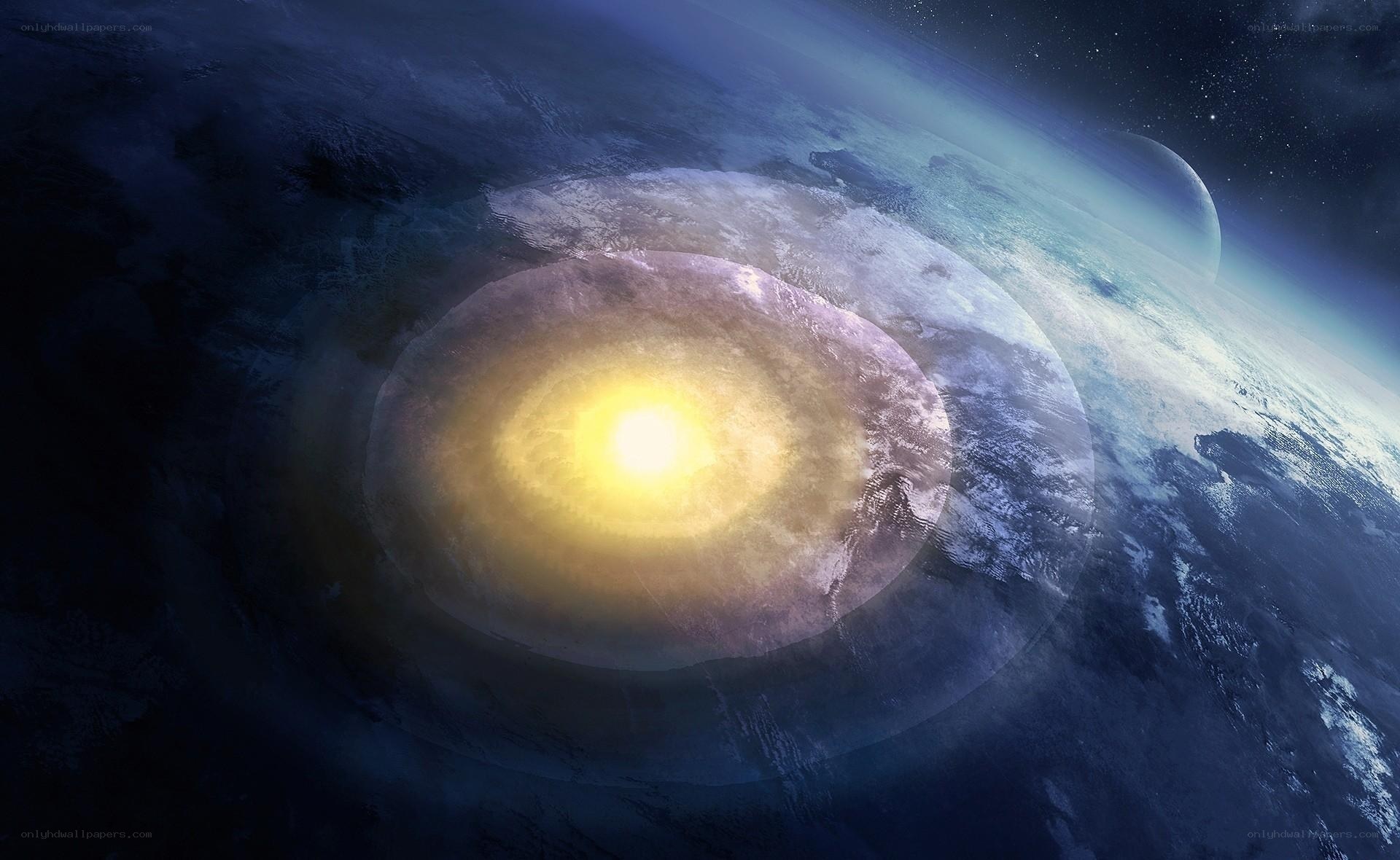 Earth with glowing core