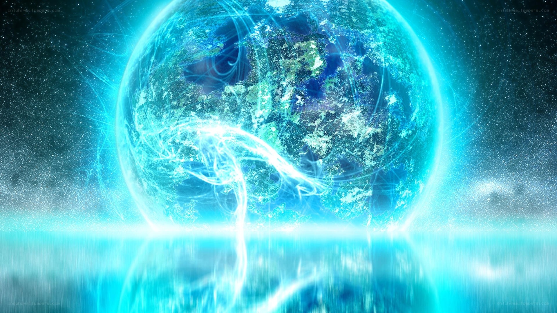 Earth with glowing energy