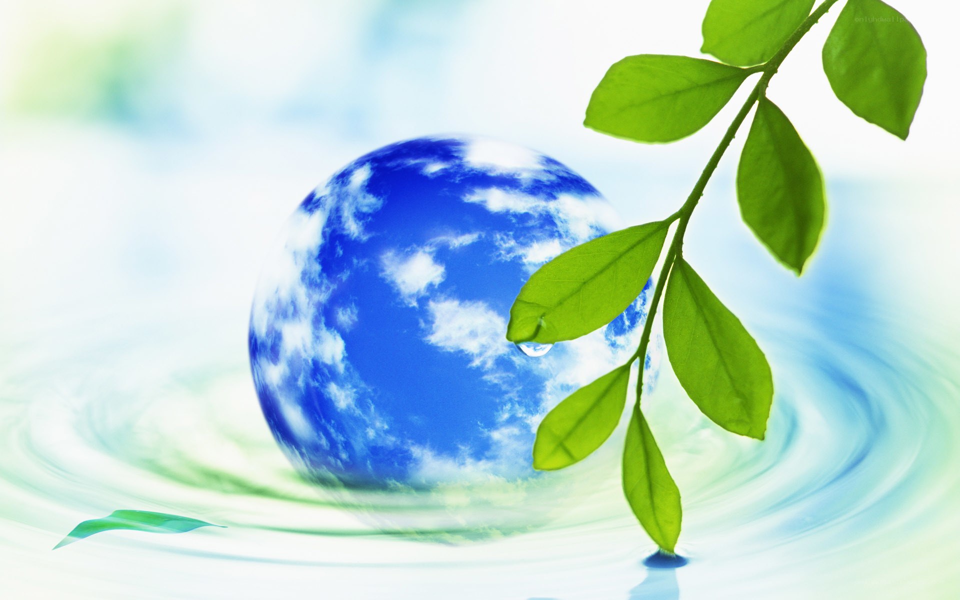Earth with green leaves