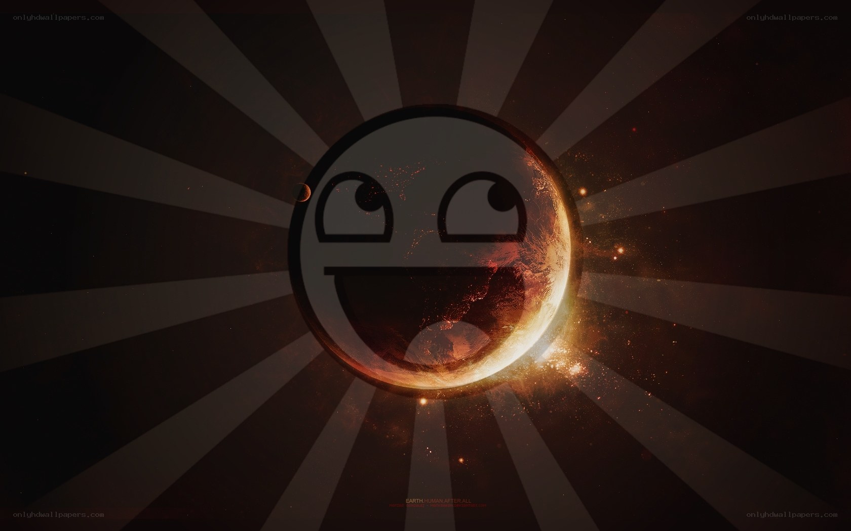 Earth with happy face