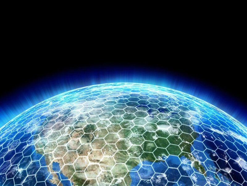Earth with Hexagonal Grid