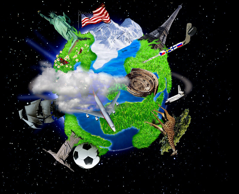 Earth with Landmarks