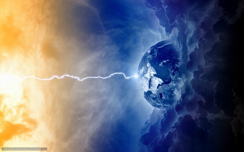 Earth with lightning bolt