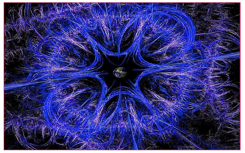 Earth with Magnetic Field — Blue