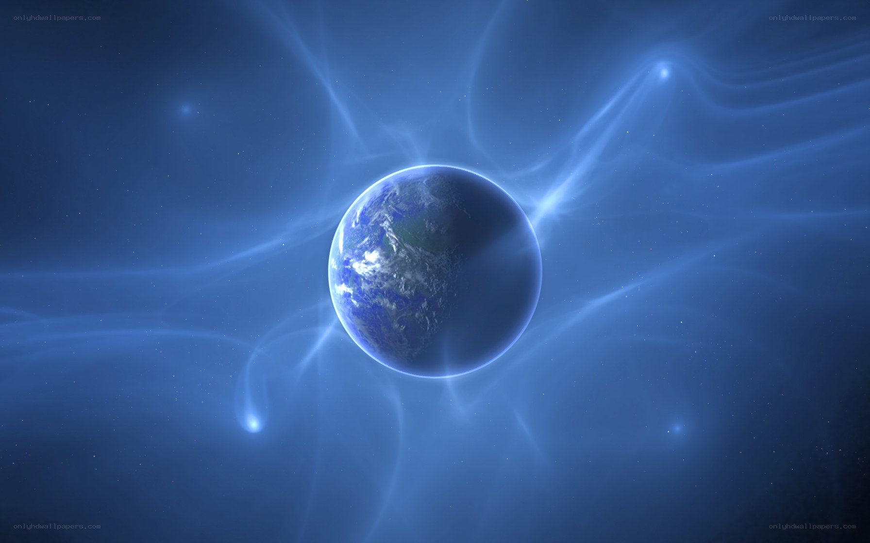 Earth with magnetic field
