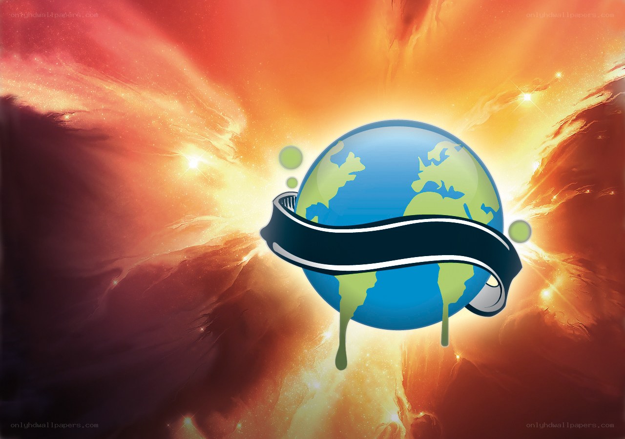 Earth with melting ribbon
