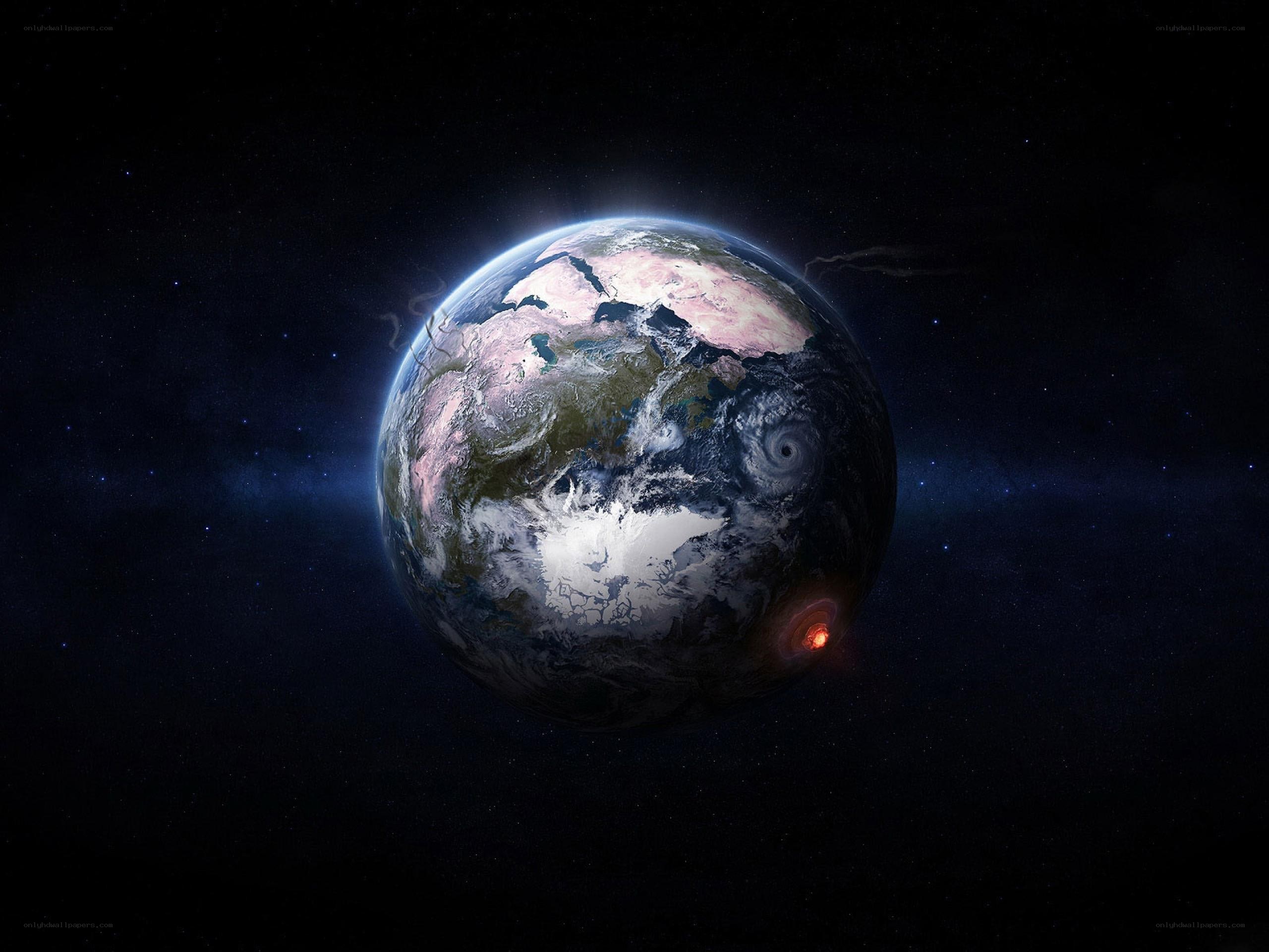 Earth with natural disasters