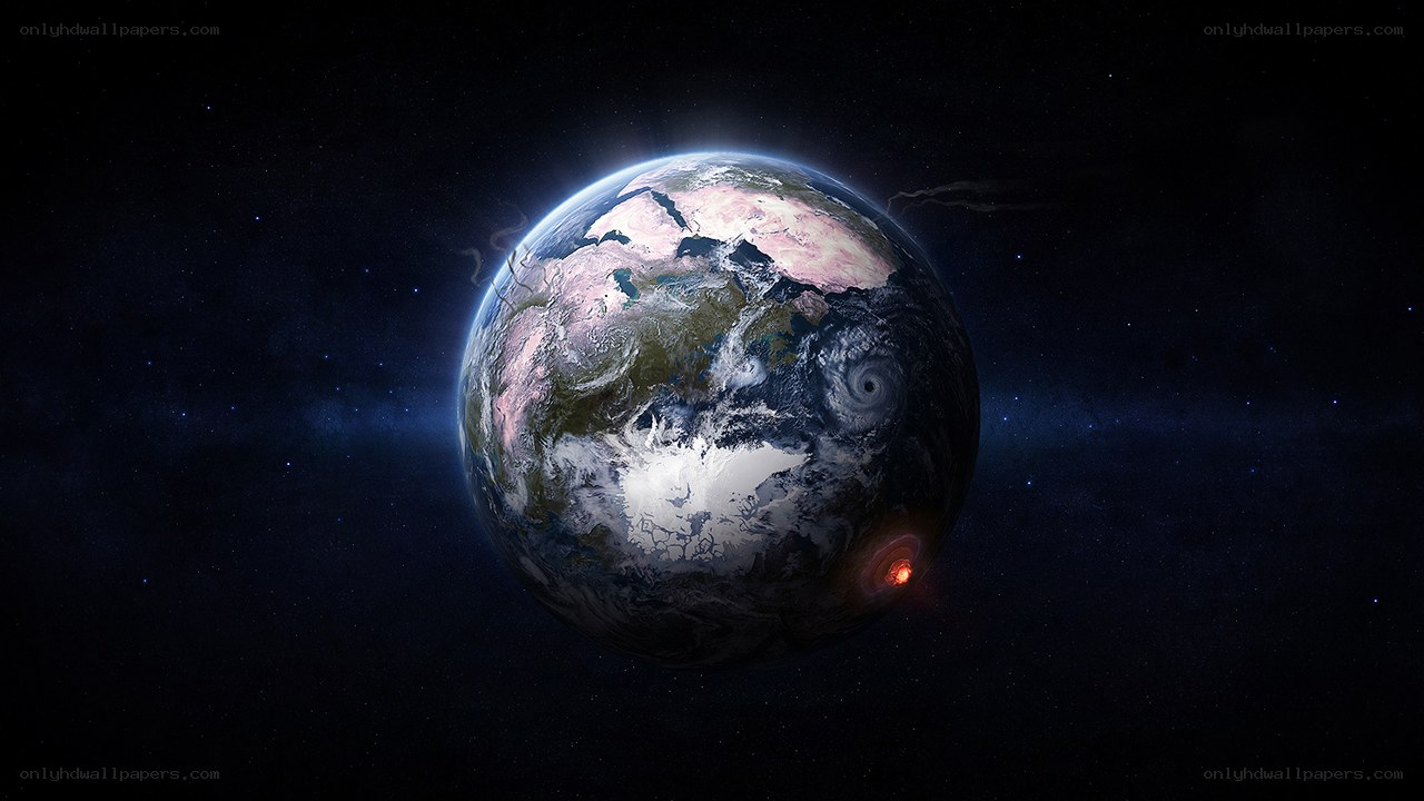 Earth with natural disasters