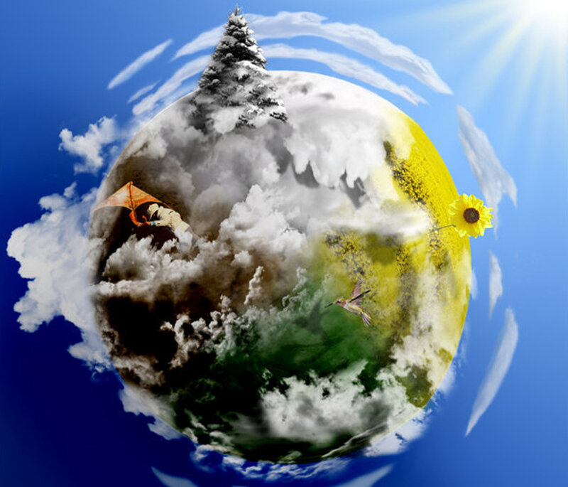 Earth with nature elements