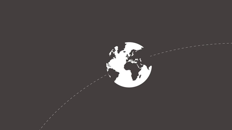 Earth with orbital path