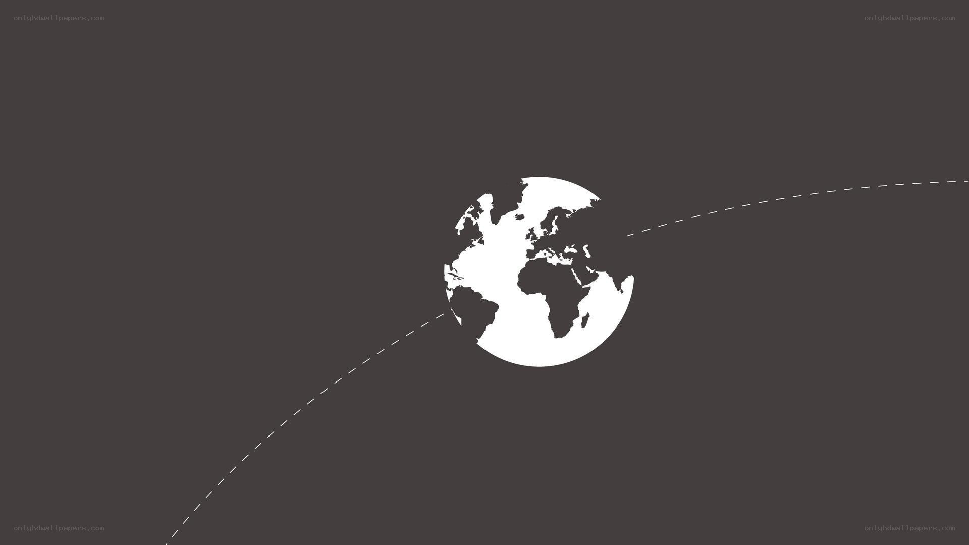 Earth with orbital path