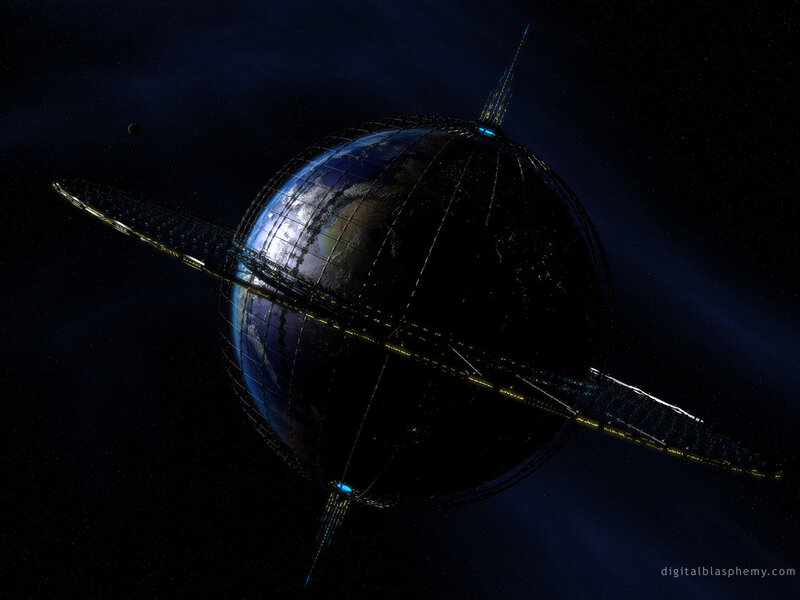 Earth with orbital ring structure